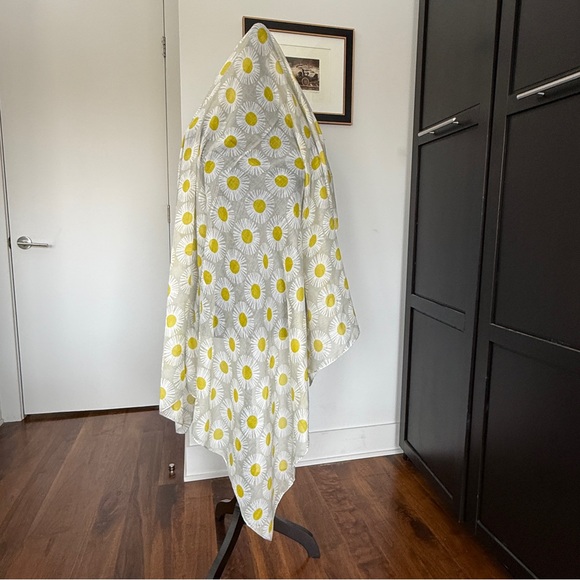 Yellow and White Patterned Scarf Beach Coverup - Picture 3 of 4
